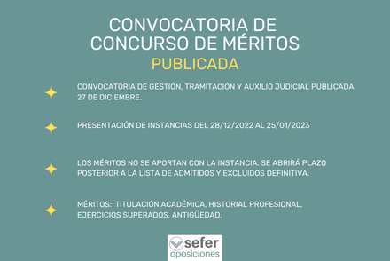 CONVOCATORIA CONCURSO MÉRITOS DE GESTIÓN, TRAMITACIÓN Y AUXILIO JUDICIAL