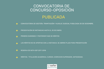 CONVOCATORIA CONCURSO OPOSICIÓN DE GESTIÓN, TRAMITACIÓN Y AUXILIO JUDICIAL