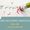 corrección errores convocatorias