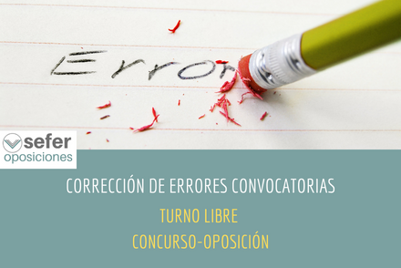 Corrección errores convocatorias